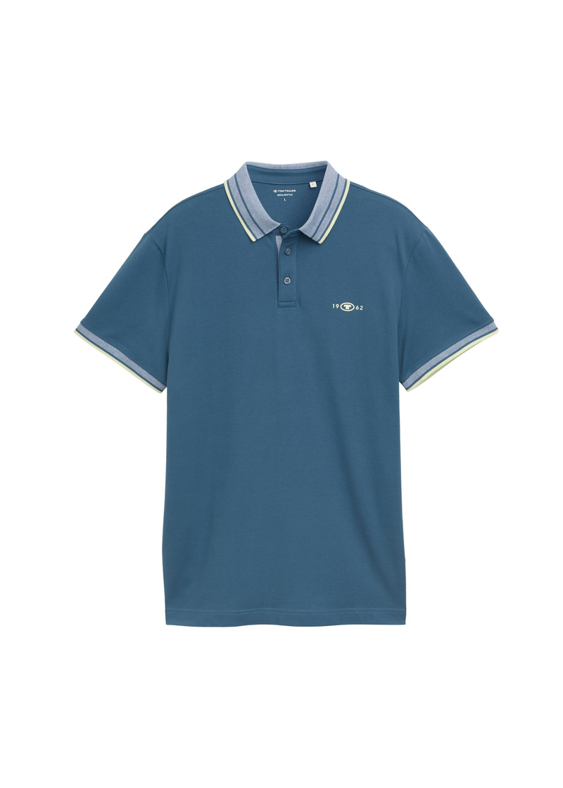 Mska Koszulka Polo Tom Tailor Piqu Polo Shirt With Stretch Mystical Blue - 1045629-36985