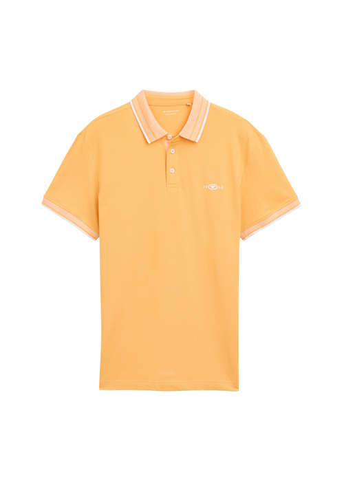 Meska Koszulka Polo Tom Tailor Piqu Polo Shirt With Stretch Peachy Orange - 1045629-37103