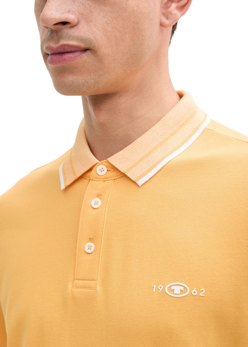 Meska Koszulka Polo Tom Tailor Piqu Polo Shirt With Stretch Peachy Orange - 1045629-37103