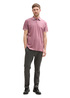 Meska Koszulka Polo Tom Tailor Piqu Polo Shirt With Stretch Deep Red Two Tone - 1045629-37559
