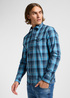 Meska Koszula Materialowe Lee Regular Rivet Shirt Check Navy Ombre Plaid - 112363664