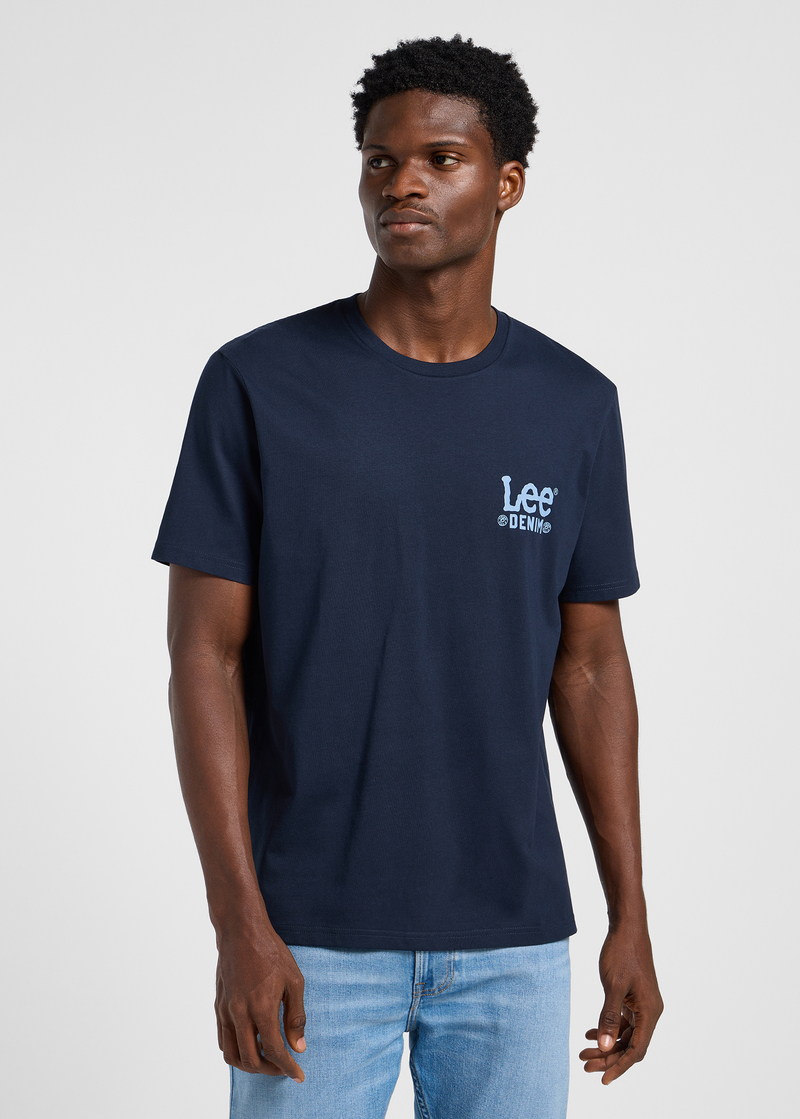 Meski T Shirt Lee Subtle Logo Tee Rivet Navy - 112365456