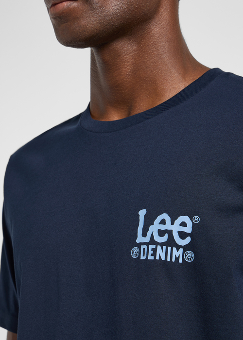 Meski T Shirt Lee Subtle Logo Tee Rivet Navy - 112365456