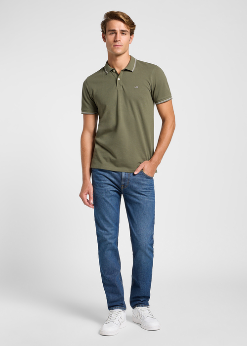 Meska Koszulka Polo Lee Pique Polo Olive Groove - 112363660