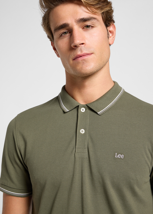 Meska Koszulka Polo Lee Pique Polo Olive Groove - 112363660