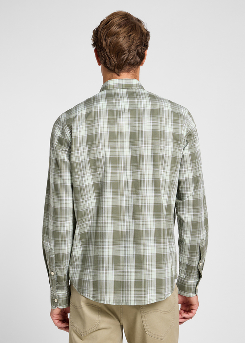 Meska Koszula Materialowe Lee Regular Shirt Olive Groove Ombre Plaid Check - 112363685