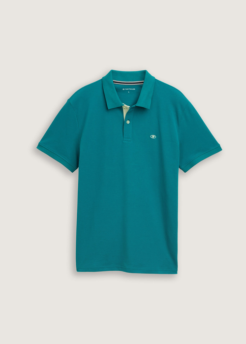 Meska Koszulka Polo Tom Tailor Basic Polo With Contrast Dark Bottle Green - 1031006-11037