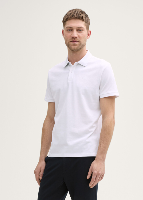 Tom Tailor Basic Polo With Contrast - Lucid White 1031006-28847 
