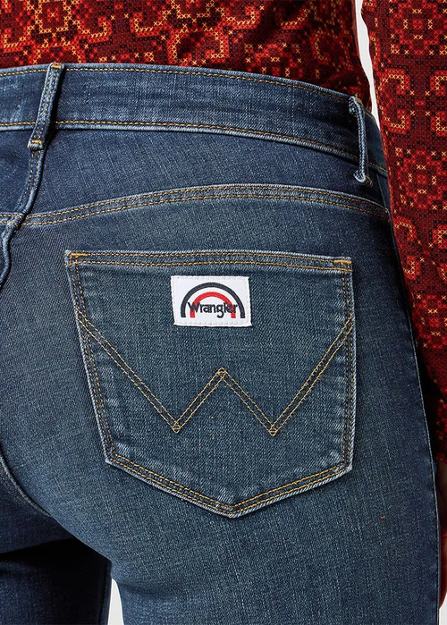 Damskie Spodnie Dzinsowe Wrangler Flare Jeans Donna - 112356402