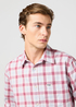Meska Koszula Materialowe Wrangler One Pocket Shirt Light Blue Check - 112362383