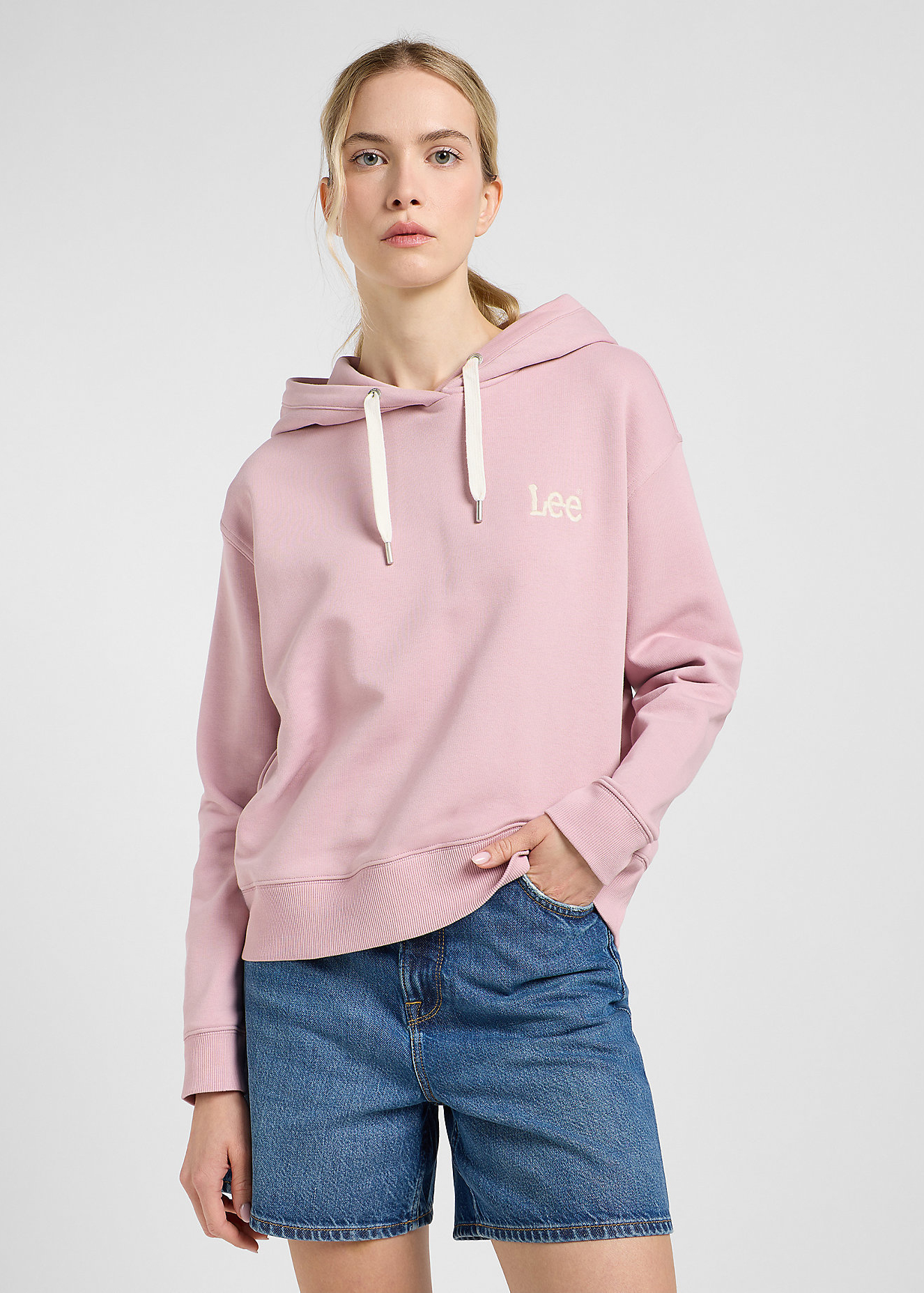 Mska Bluza Lee Essential Hoodie Soft Mauve - 112363838