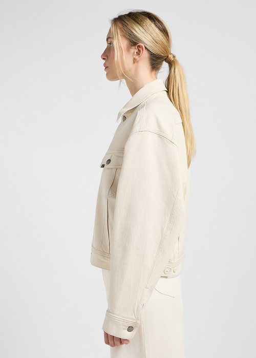 Damska Kurtka Dzinsowa Lee Drop Shoulder Rider Jacket Ecru - 112363462