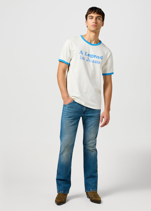 Meski T Shirt Wrangler Ringer Tee Vintage White - 112362280