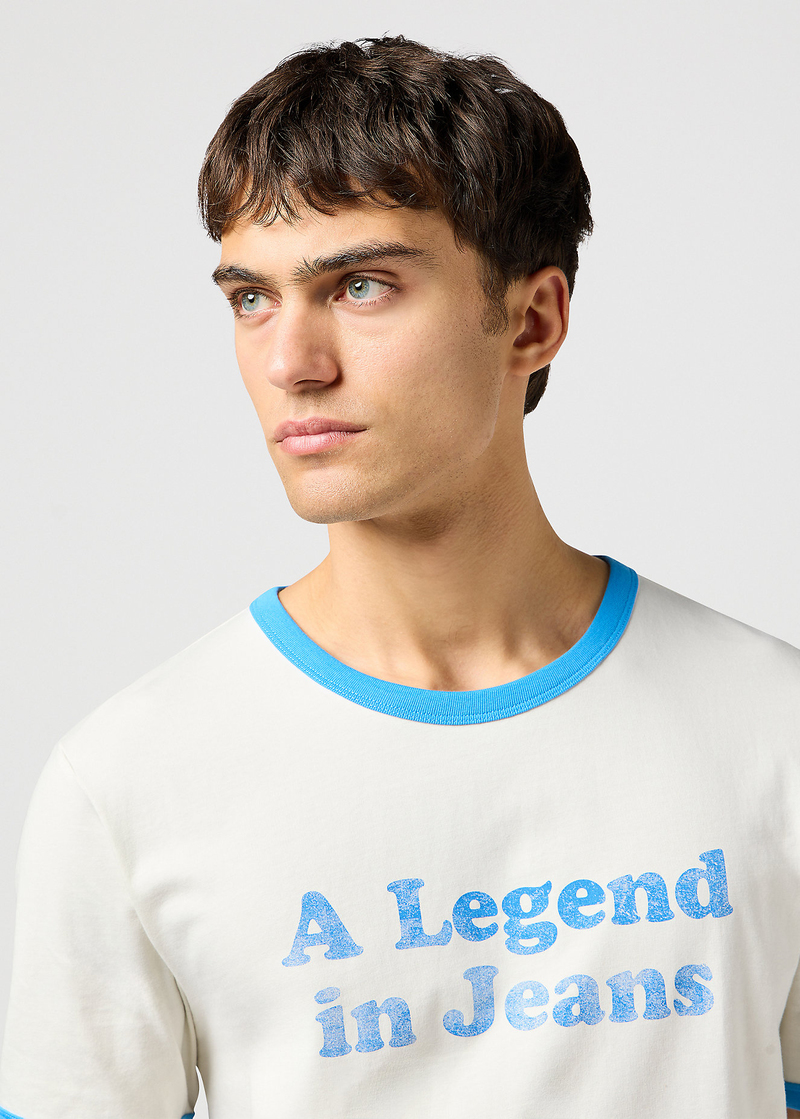 Meski T Shirt Wrangler Ringer Tee Vintage White - 112362280