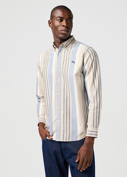 Wrangler Bronco Shirt - Tan Stripe 112362721 