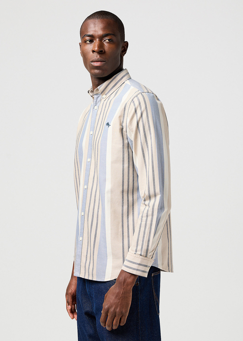 Meska Koszula Materialowe Wrangler Bronco Shirt Tan Stripe - 112362721