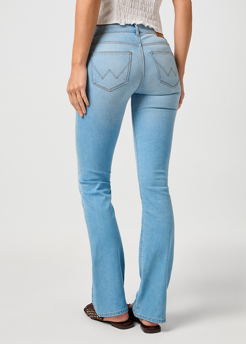 Damskie Spodnie Dinsowe Wrangler Bootcut Pale And Worn - 112364509