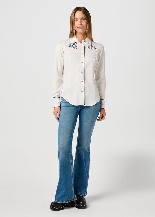 Damskie Spodnie Dzinsowe Wrangler Fierce Flare Sierra - 112364512