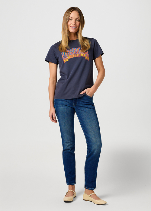 Damskie Spodnie Dzinsowe Wrangler Piper Subtle Shadow - 112362645