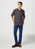 Meska Koszula Materialowe Wrangler Short Sleeve 1 Pocket Shirt Raw Umber Indigo - 112362734