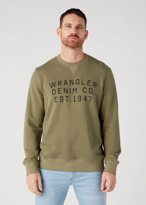 Wrangler Graphic Crew Sweat - Deep Lichen Green W646HAX1X