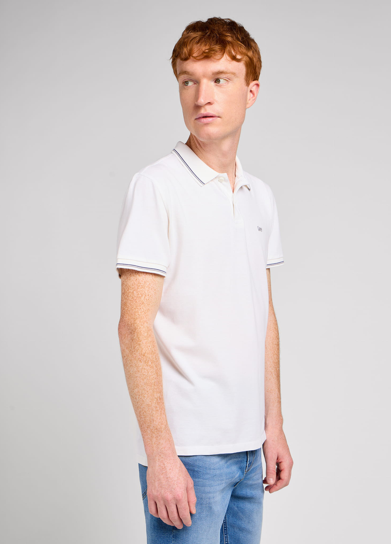 Meska Koszulka Polo Lee Pique Polo Tee Bright White - 112349973