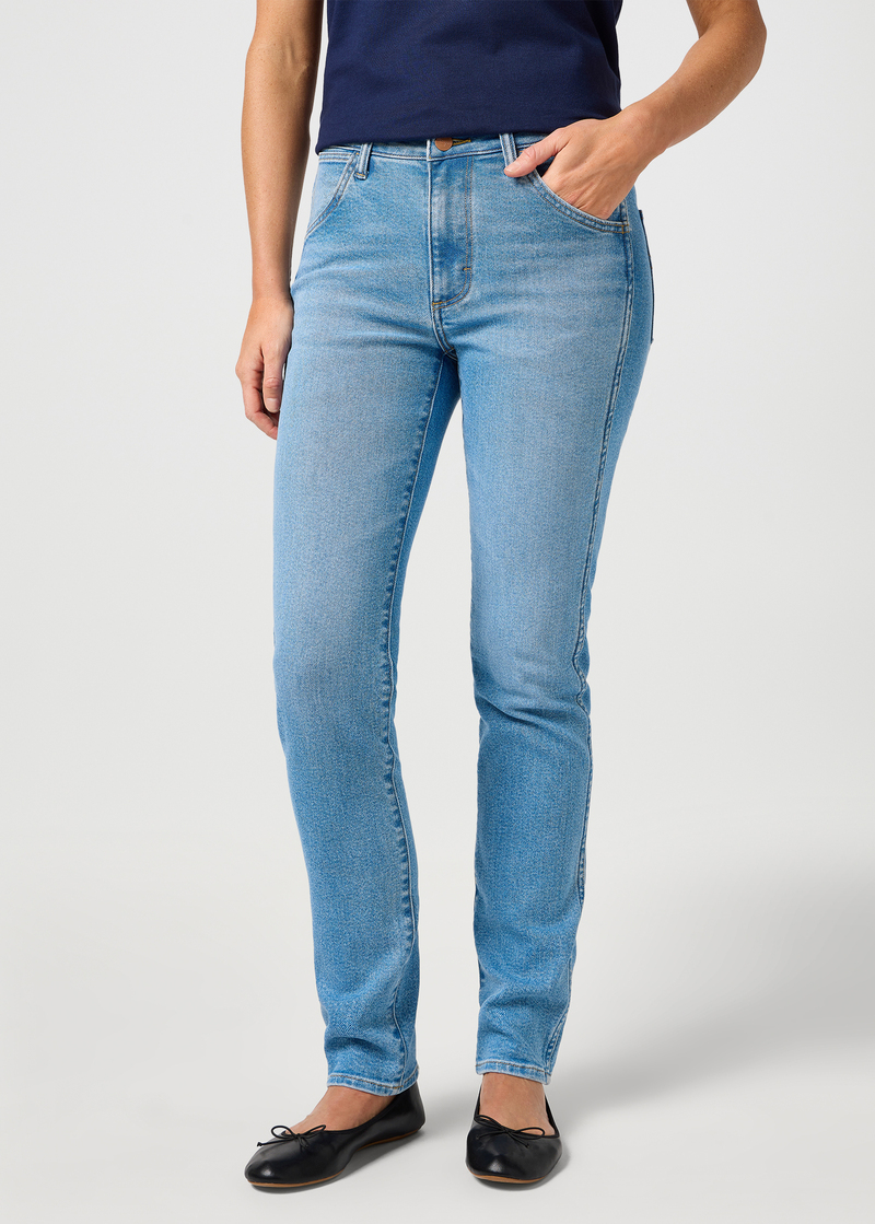 Damskie Spodnie Dzinsowe Wrangler Piper Sunlit Sands - 112362961