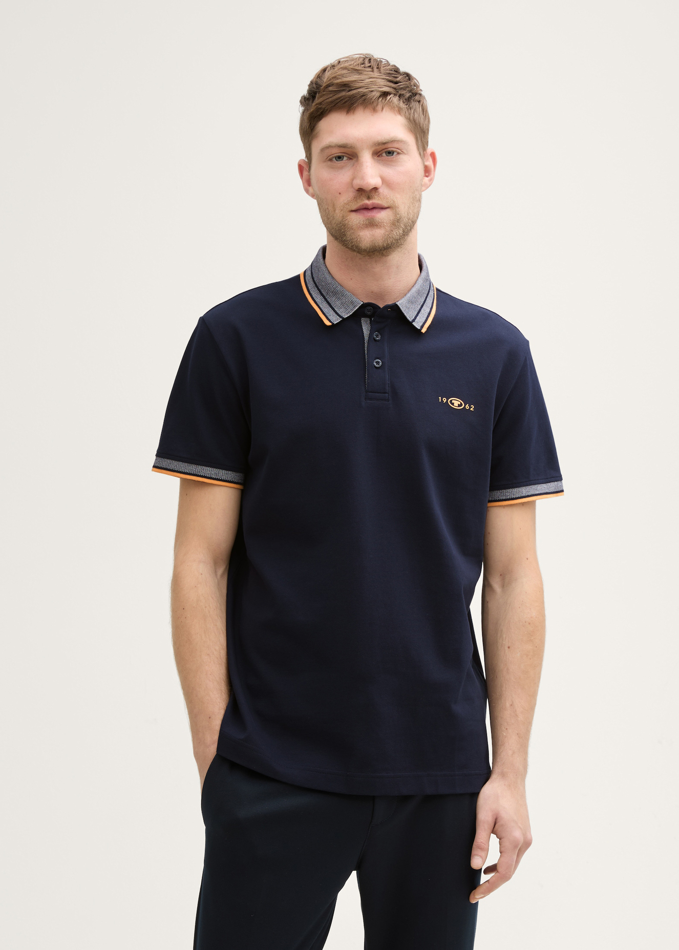 Meska Koszulka Polo Tom Tailor Piqu Polo Shirt With Stretch Sky Captain Blue - 1045629-10668