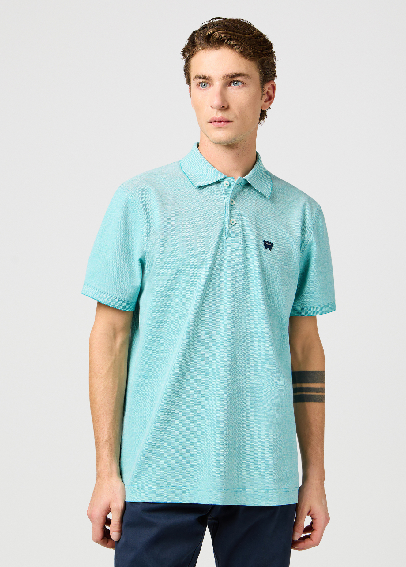 Meska Koszulka Polo Wrangler Refined Polo Shirt Teal - 112362834