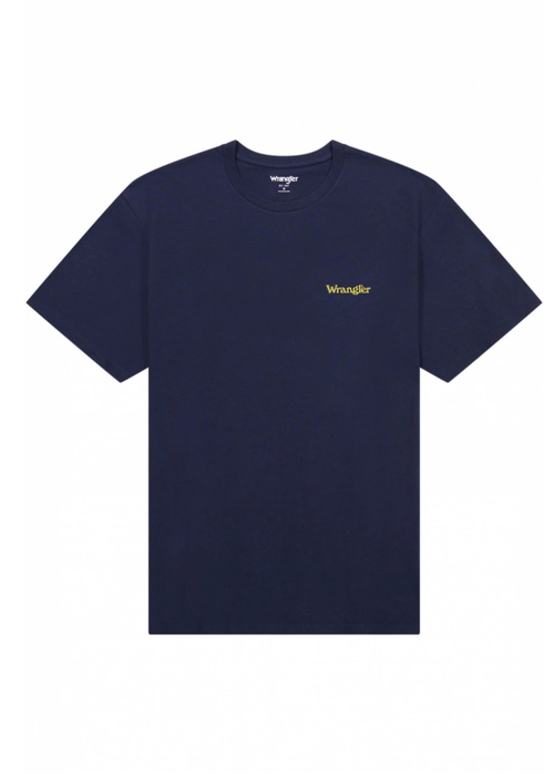 Meski T Shirt Wrangler Small Logo Tee Navy - 112362369