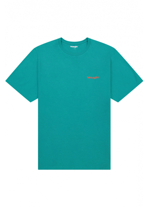 Meski T Shirt Wrangler Small Logo Tee Porcelain Green - 112362371