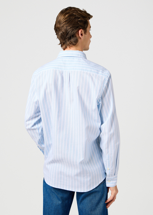 Meska Koszula Materialowe Wrangler One Pocket Shirt Blue Oxford - 112362554