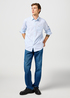 Meska Koszula Materialowe Wrangler One Pocket Shirt Blue Oxford - 112362554