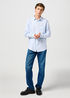 Meska Koszula Materialowe Wrangler One Pocket Shirt Blue Oxford - 112362554