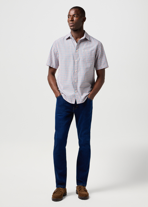 Meskie Spodnie Dzinsowe Wrangler Larston Cosmic Blue - 112362544