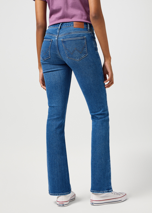 Damskie Spodnie Dzinsowe Wrangler Bootcut Urban Haze - 112364510