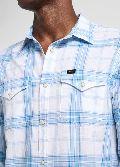 Mska Koszula Materiaowe Lee Clean Western Shirt Stream Bright Check - 112363911