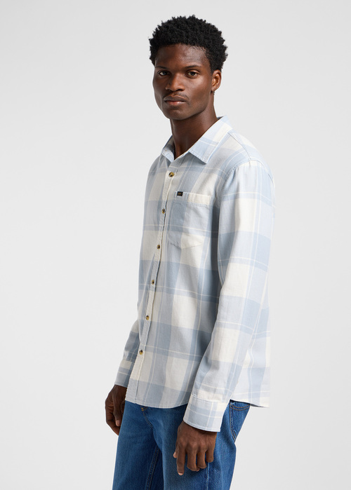 Meska Koszula Materialowe Lee Mercantile Shirt Ecru Concrete Check - 112364144