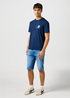 Meski T Shirt Wrangler Small Logo Tee Navy - 112362812