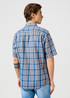 Meska Koszula Materialowe Wrangler Short Sleeve Western Shirt Blue Shadow Check - 112362733
