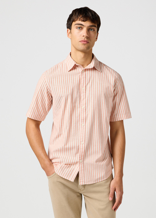 Wrangler Short Sleeve Shirt - Flamingo Stripe 112362758 