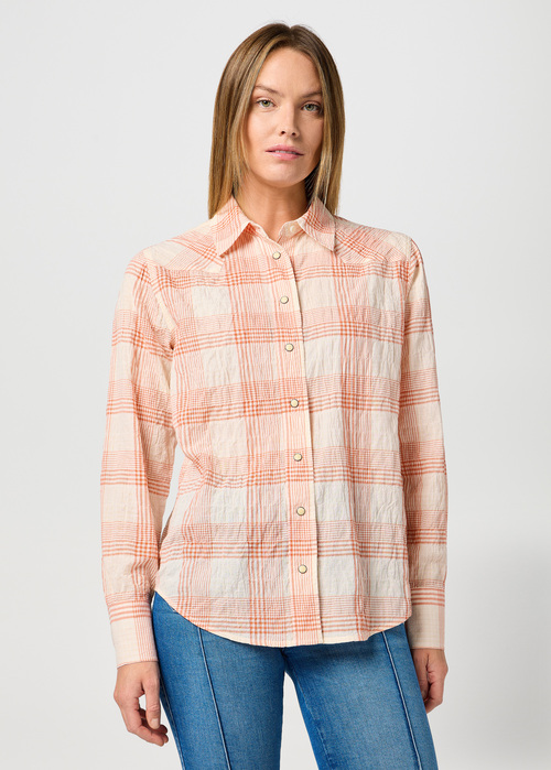 Wrangler Clean Western Shirt - Vintrage White Check 112364575
