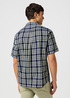 Meska Koszula Materialowe Wrangler Short Sleeve One Pocket Shirt Crepe Indigo - 112362902