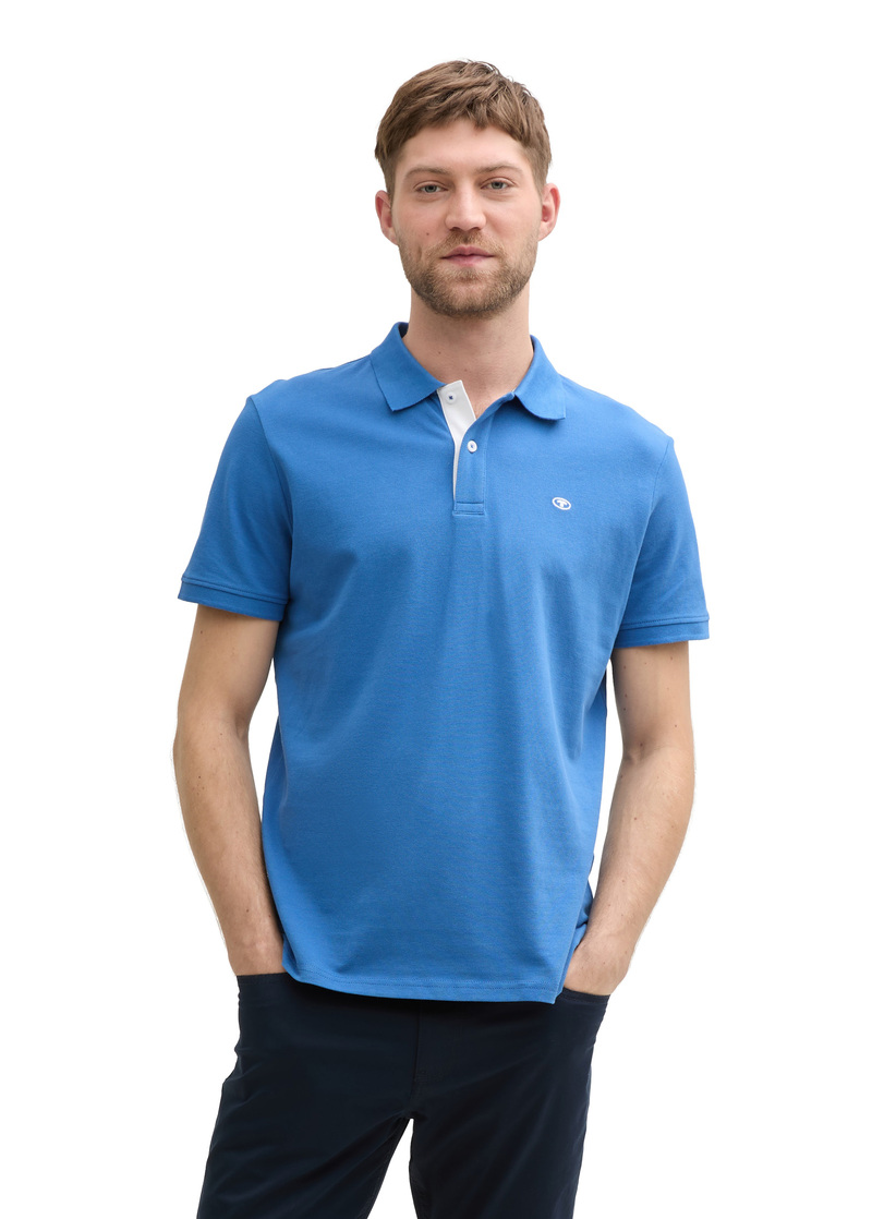 Tom Tailor Basic Polo With Contrast Sapphire Blue - 1031006-11356