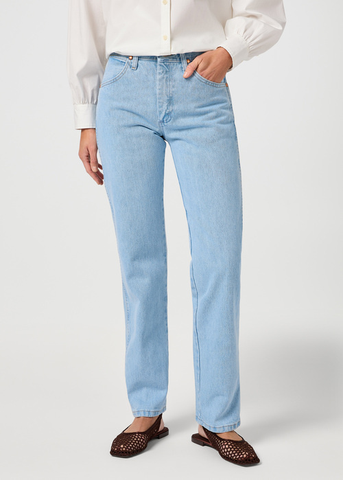Damskie Spodnie Dzinsowe Wrangler 13mwz Cowboy Cut Bleach - 112358498