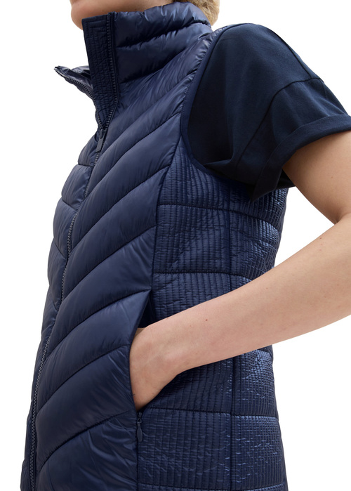 Damski Bezrekawnik Tom Tailor Lightweight Quilted Gilet Sky Captain Blue - 1041486-10668