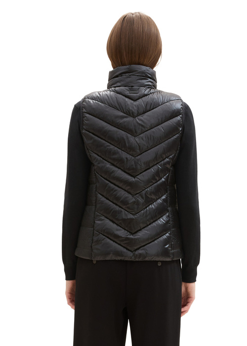 Damski Bezrekawnik Tom Tailor Lightweight Quilted Gilet Deep Black - 1041486-14482