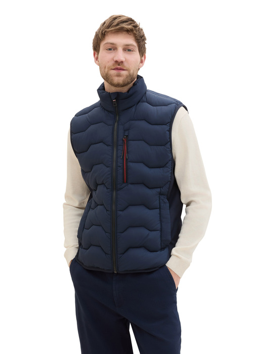 Tom Tailor Hybrid Puffer Gilet - Sky Captain Blue 1041454-10668