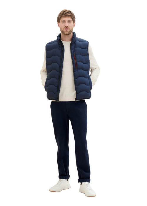 Mski Bezrkawnik Tom Tailor Hybrid Puffer Gilet Sky Captain Blue - 1041454-10668