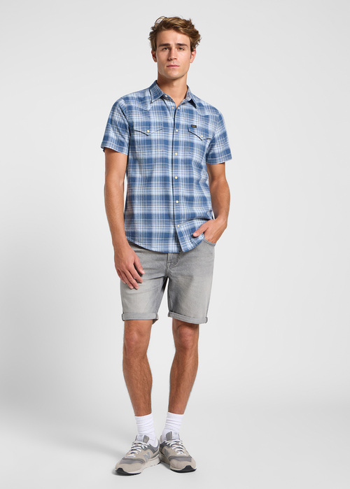 Meska Koszula Materialowe Lee Short Sleeve Western Shirt Orion Ombre Check - 112364225